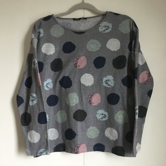 CHARLIE B Soft Fleecey Polka Dot Crewneck Sweater - Picture 9 of 14